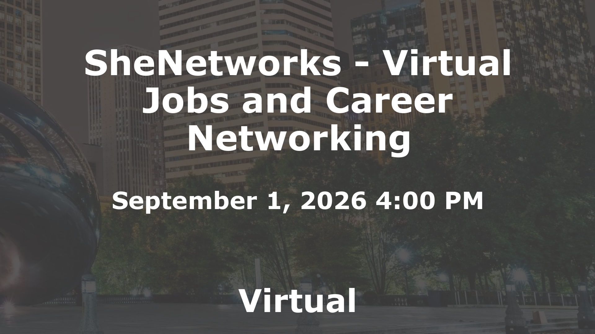 SheNetworks - Virtual Jobs and Career Networking event image